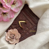 Vriksham Simple Gold Look Alike Red Small Tringle Stone Vangi Finger Ring-G20053